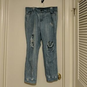 Extreme Destroyed Light wash Mom Jeans